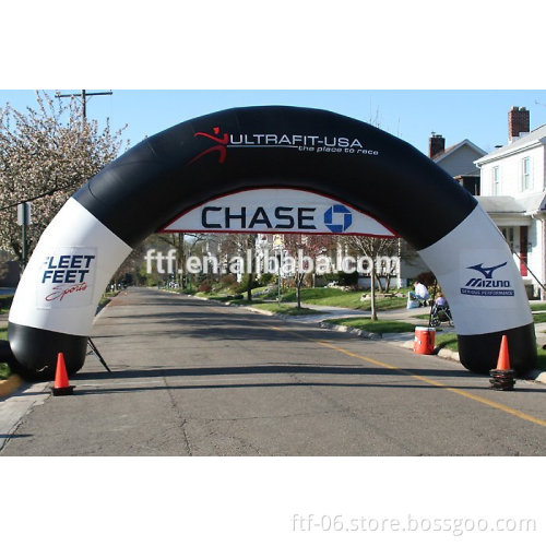 Track and field competitions with inflatable arch